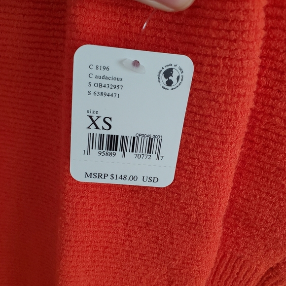 Free People * Ottoman Slouchy Tunic Sweater size XS Orange - Picture 12 of 12